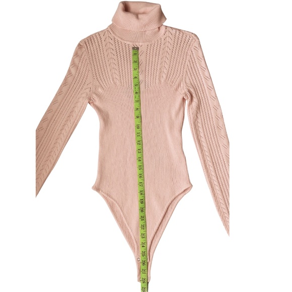 Forever 21 - Blush Turtleneck Knit Bodysuit Sweater - NWT - Size M - Picture 6 of 9